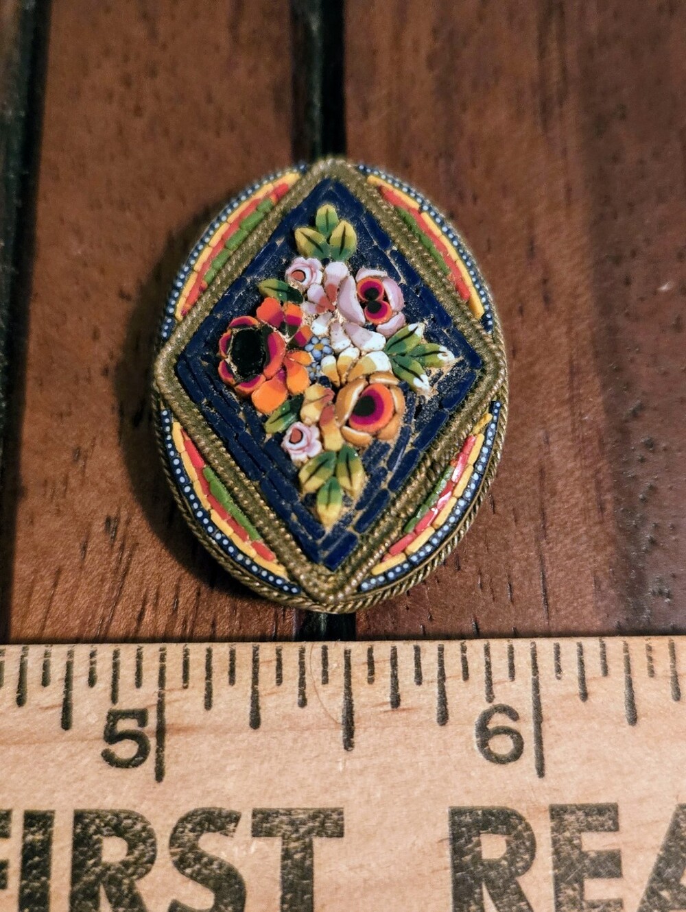 NFS Reserve For Lynda $50 Antique Micro Mosaic Millefori Brooch Italy - Picture 3 of 5